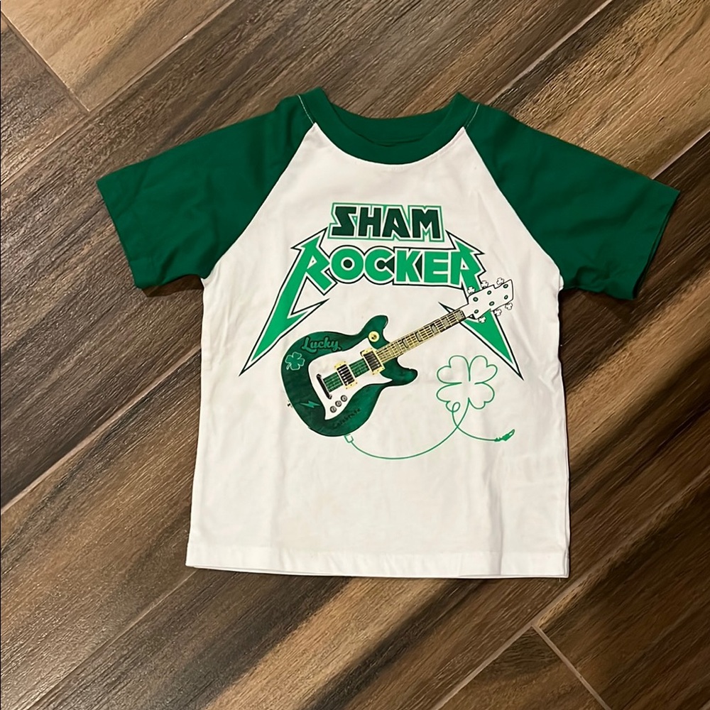 Sham Rocker Kids Green and White T-Shirt